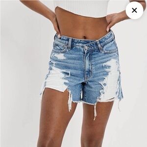 American Eagle Size 2 Highest Rise Baggy Distressed Jean Shorts